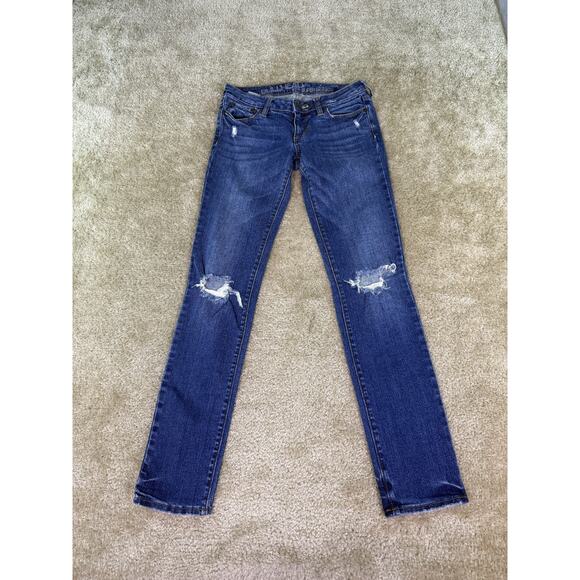 Bullhead Hermosa Super Skinny Jean Size 5 Denim Distressed Low Rise 29x31 D239 - Picture 1 of 14